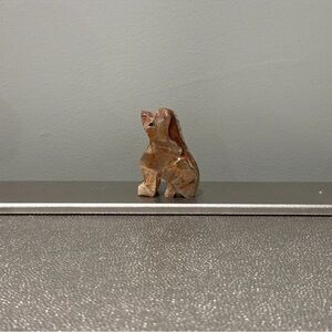 marble dog figurine super tiny light brown golden retriever